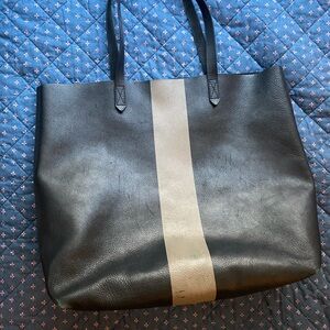 Madewell Paintstripe Transport Tote black / gray